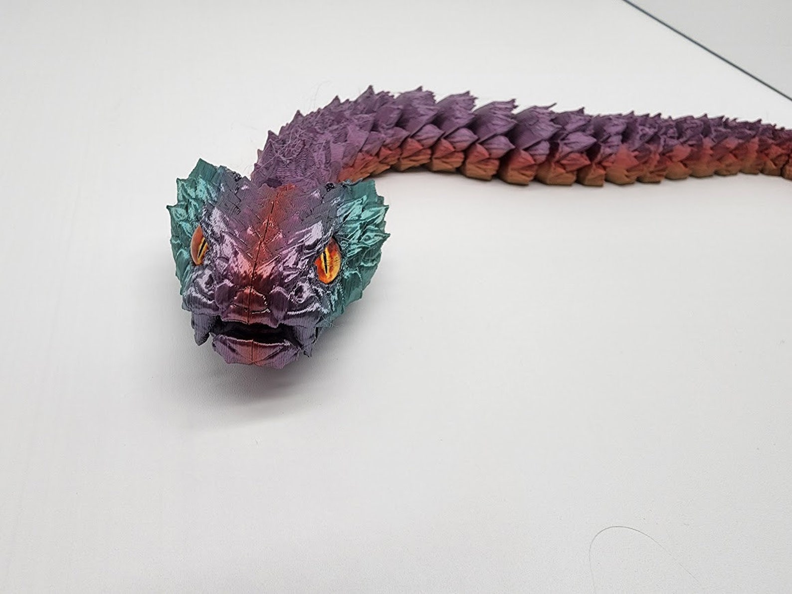 3D Printed Multicolor Articulated Snake Rattlesnake 12 Etsy