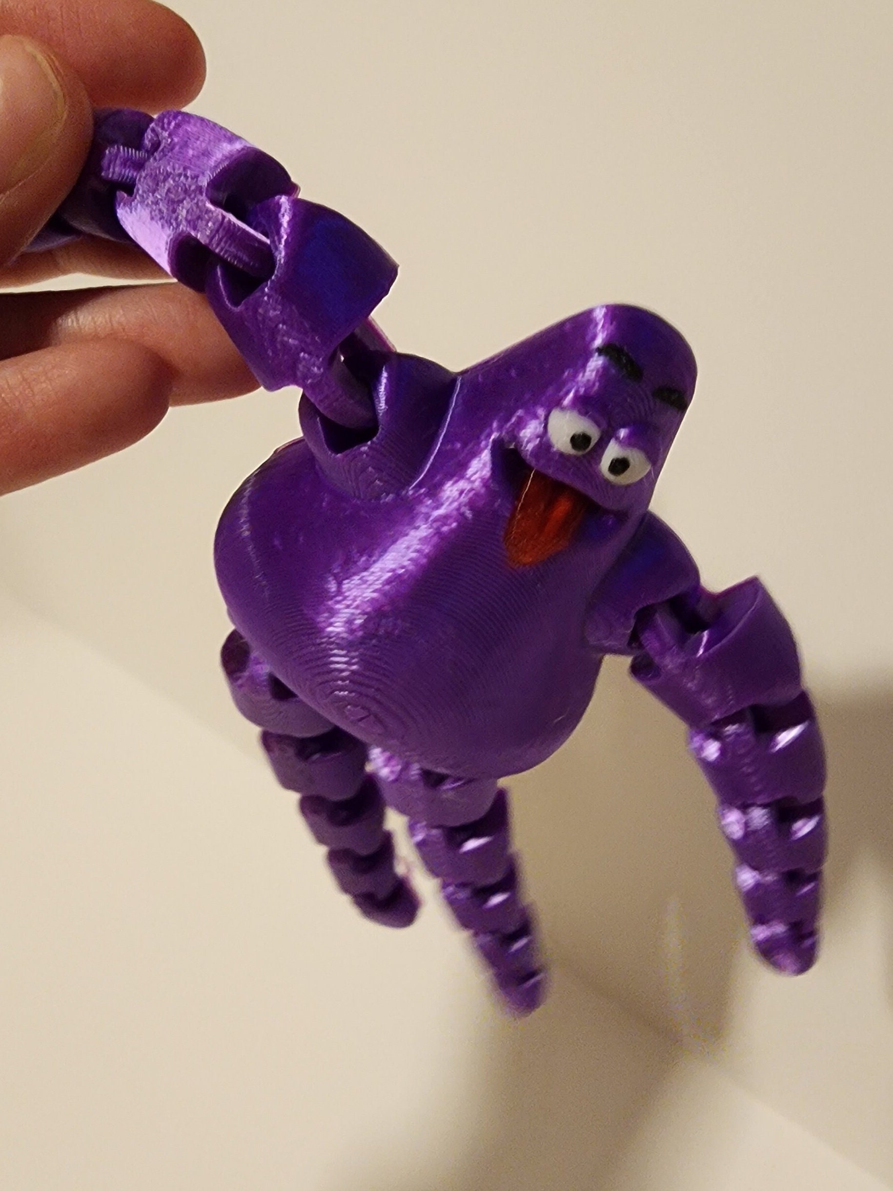 3-D Printed Inspired by Grimace Mcdonalds Purple Flexi Fidget Toy