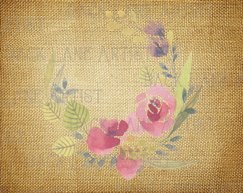 Floral Wreath Flowers Frame Wedding invitation Watercolor Drawing Clipart Illustration Instant Download PNG JPG DigiArt Image Drawing Ld80