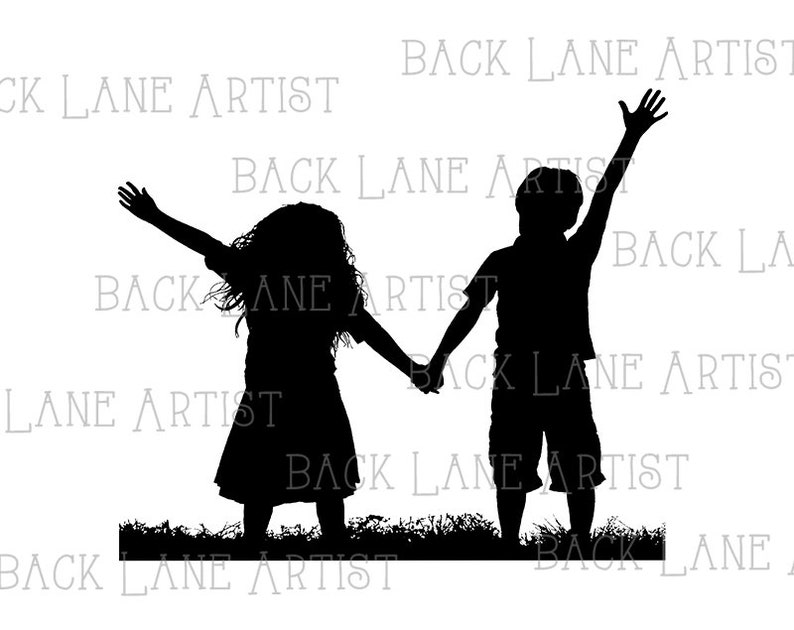 Child Best Friends Kids Valentine Girl Boy Friend Silhouette Clipart Illustration Instant Download Png Jpg Digi Line Art Image Drawing Lg41 Clip Art Art Collectibles