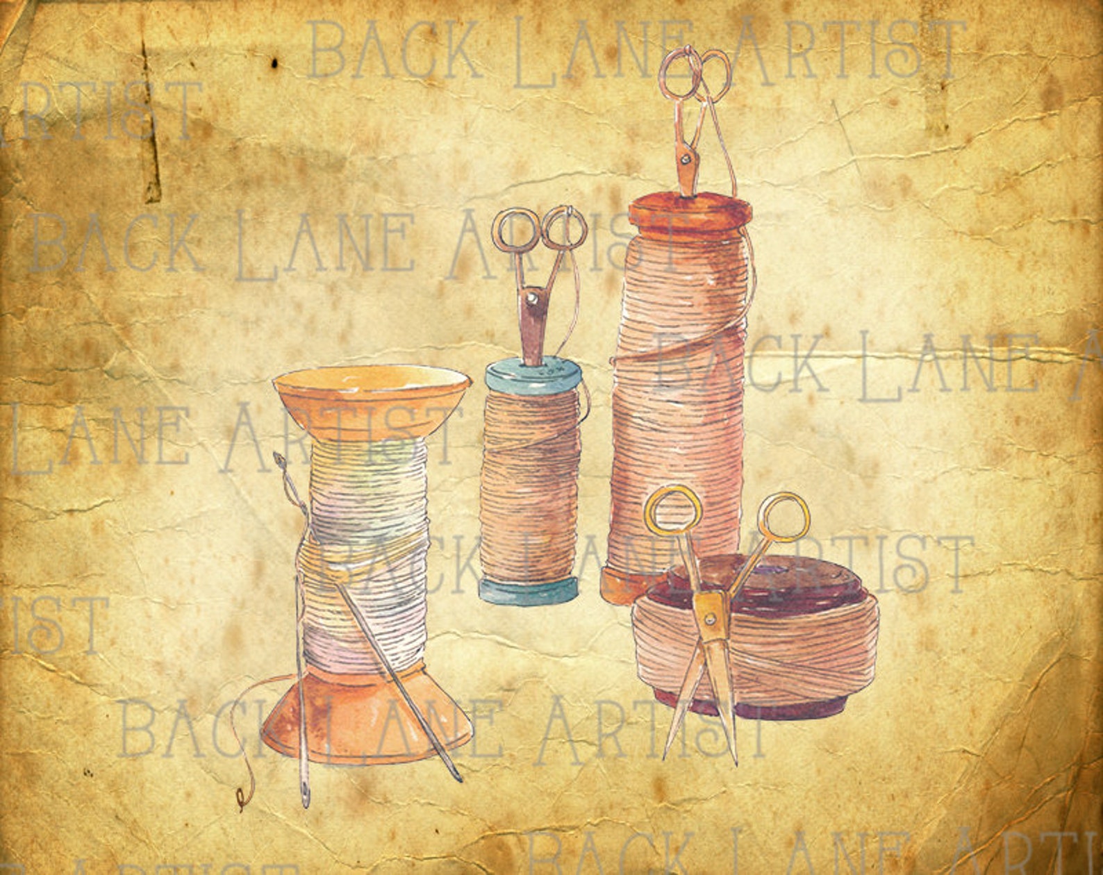 Knitting needles watercolor clipart yarn png clipart crafts