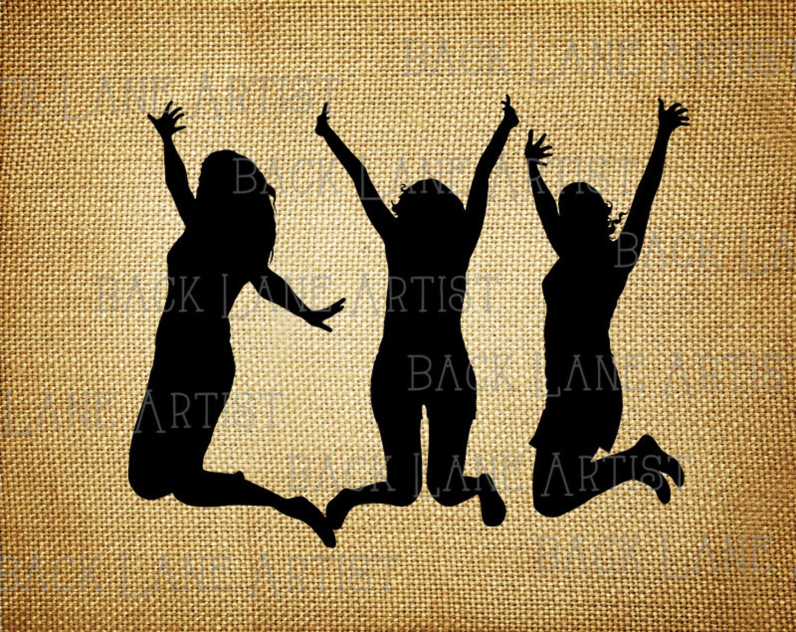 Best Friends Besties Silhouette Clipart Illustration Instant - Etsy ...