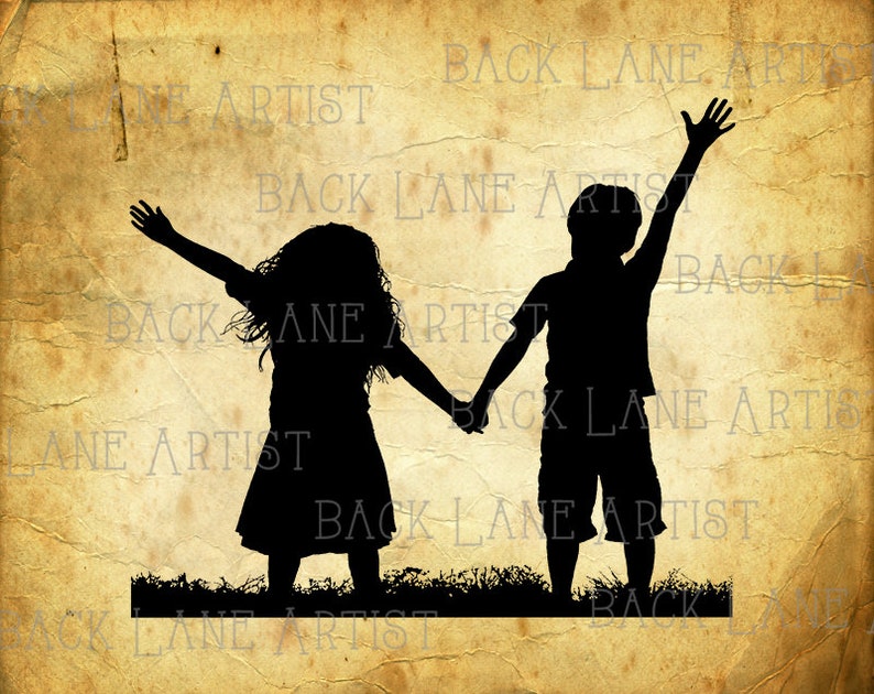 Child Best Friends Kids Valentine Girl Boy Friend Silhouette Clipart Illustration Instant Download Png Jpg Digi Line Art Image Drawing Lg41 Clip Art Art Collectibles