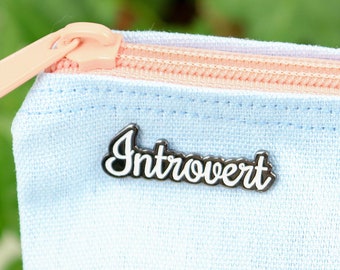 Introvert Enamel Pin, Bookish Lapel Pin, Gifts for Introverts, Soft Enamel
