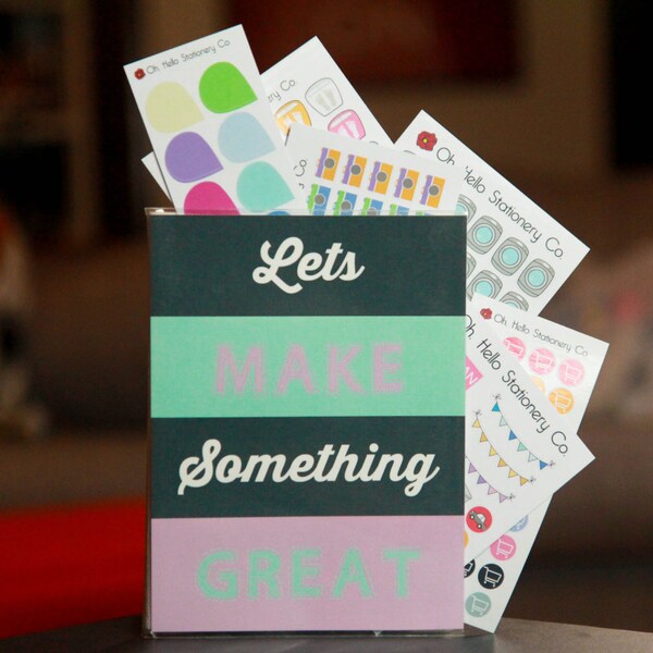 Let's Make Something Great Sticker Organizer