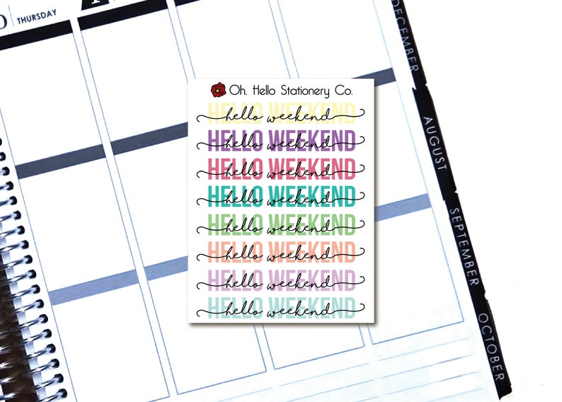 Planner Stickers 8 Assorted Hello Weekend Banners - for Erin Condren ...