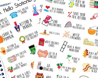 Yearly Bucket List  - Planner Stickers for Erin Condren Life Planners - D2