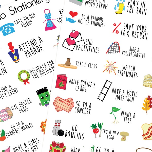 Jahresübersicht - Planner Sticker für Erin Condren Life Planners - D2