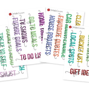 Note Page Header Sticker Set - Bullet Journal, Planners, Erin Condren