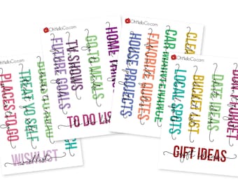 Note Page Header Sticker Set - Bullet Journal, Planners, Erin Condren