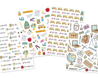 Back to School Variety Sticker Set - Bullet Journal, Planners, Erin Condren