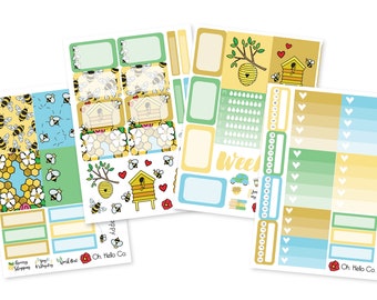 Bees Weekly Kit Sticker Set - Bullet Journal, Planners, Erin Condren