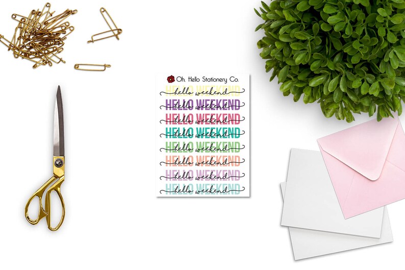 Planner Stickers 8 Assorted Hello Weekend Banners - for Erin Condren ...
