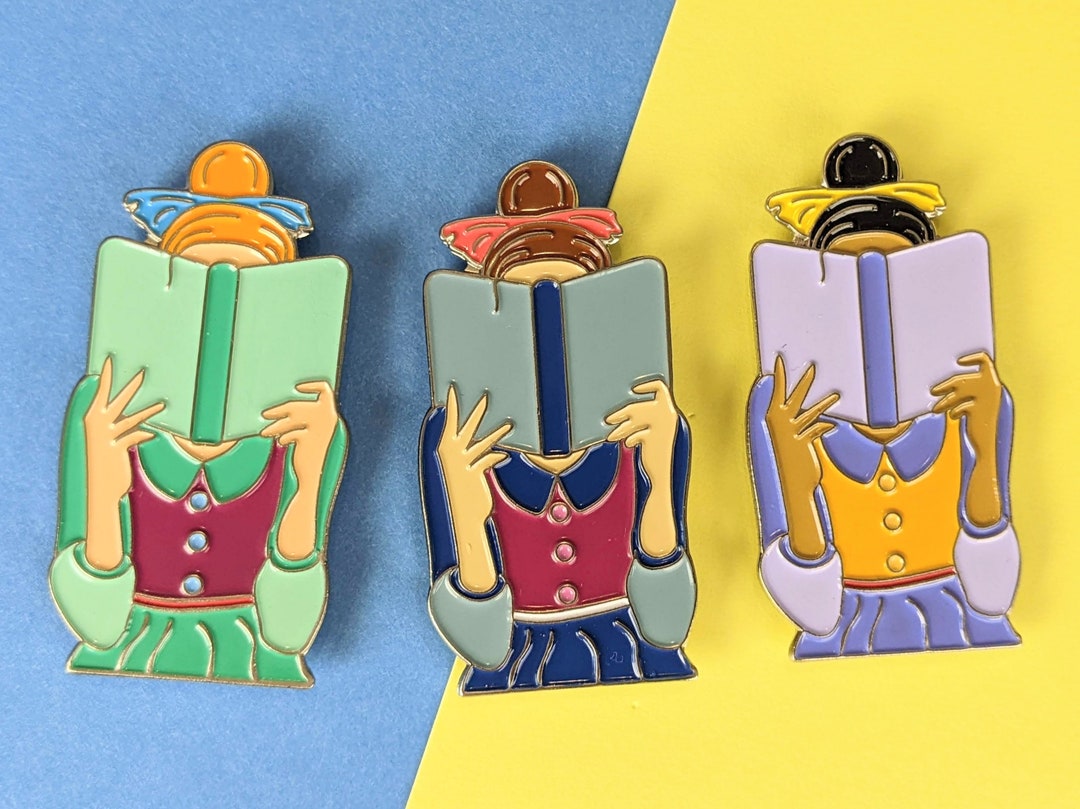 Beauty and the Book Reading Enamel Pin Bundle, Cute Girl , Bookish ...