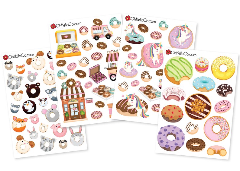 Planners Erin Condren Doughnut or Donut Variety Sticker Set Bullet Journal