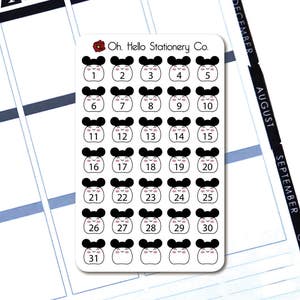 Planner Stickers Blobby Date Cover/Countdown with Mouse Ears Emoji Sticker Set Erin Condren Life Planners E9 image 2