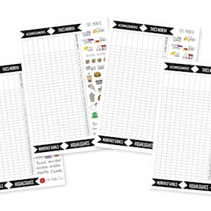 Adesivi A5 Monthly Habit Tracker - Bullet Journal, Planners, Erin Condren