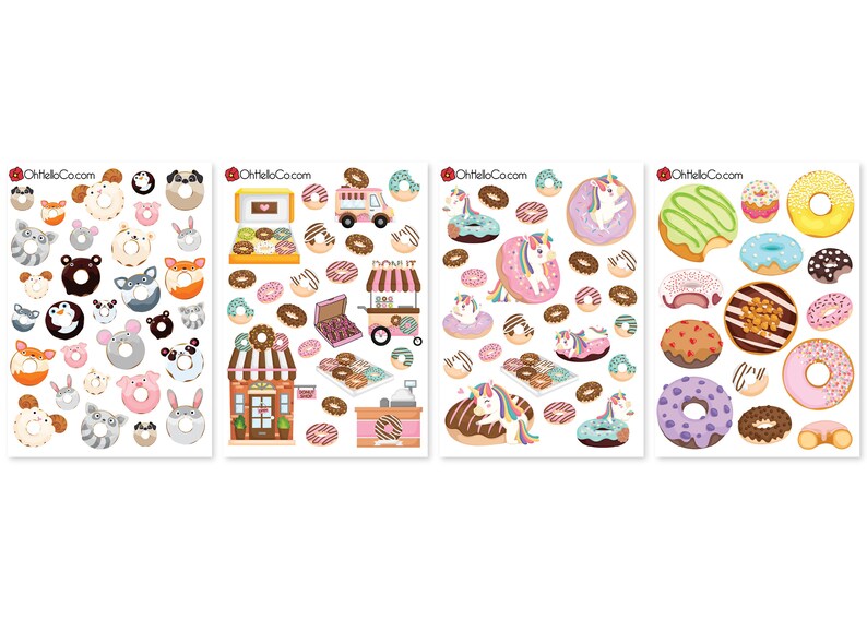 Planners Erin Condren Doughnut or Donut Variety Sticker Set Bullet Journal