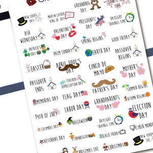 40 pegatinas de celebración navideña - Pegatinas del planificador para Erin Condren Life Planners - Bullet Journal y BUJO