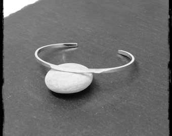 Armband Jonc ovale Form - offenes Gericht mit minimalistischem Design aus Sterling Silber 925