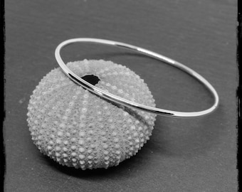 925 Sterling Silver Single Bangle Bracelet - Closed Round Bangle