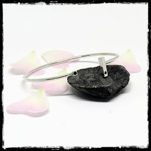Bracelet Jonc Argent Massif Et émaux Bressans - Design Années 70 - Argent 800‰ - Vintage Très Bon état