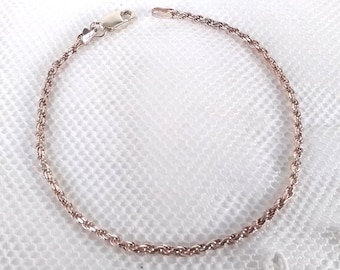Sterling Silver Wheat Chain Bracelet Marked 925 Italy With A Delicate  Claw Closure, Vintage Jewelry