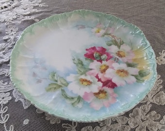 Antique Haviland hand painted porcelain cabinet plate, exquisitely created by CFH, GDM, 1891, Limoges, France
