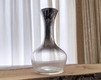 Fade to mercury decanter, mid century modern, hand blown glass carafe, Dorothy Thorpe Style, vintage MCM, Silver Ombre