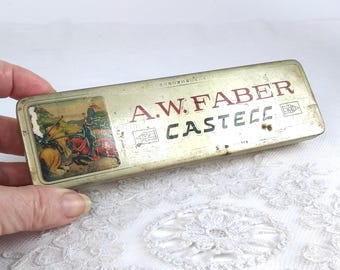 A. W. Faber Castell Metal Pencil Box - Bavaria - empty vintage box