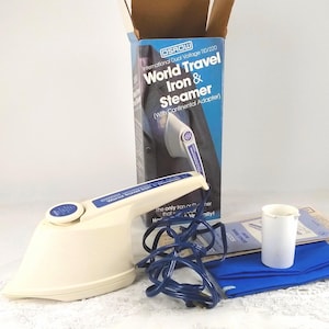 Vintage Osrow Travel Iron Steamer: 1981 Dual Voltage, Original Box