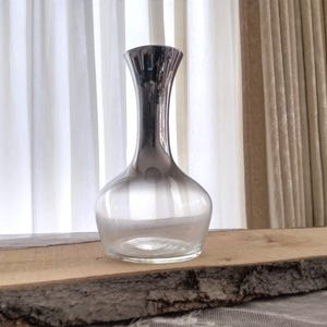 Fade to mercury decanter, mid century modern, hand blown glass carafe, Dorothy Thorpe Style, vintage MCM, Silver Ombre