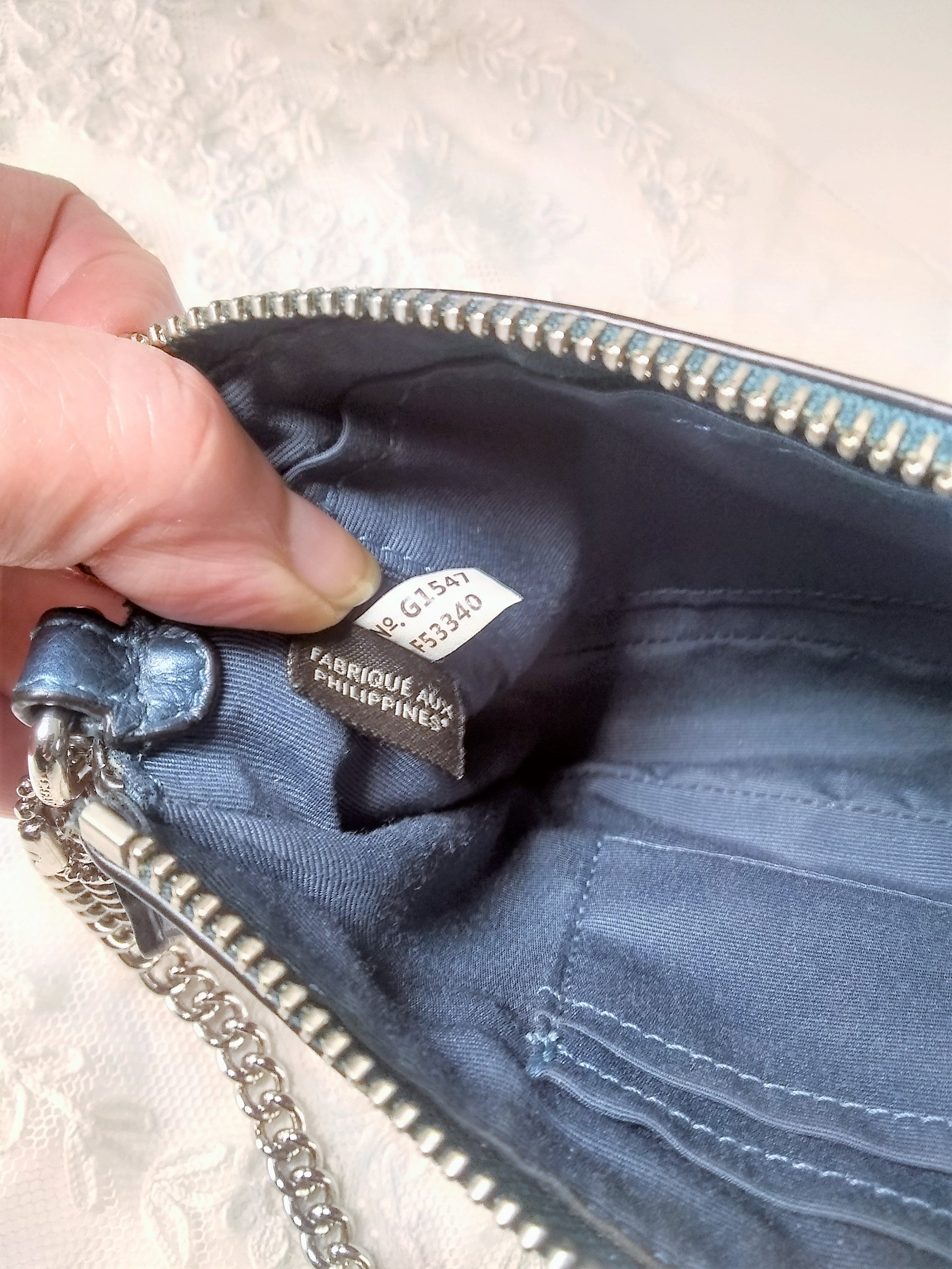 Vintage Coach Bag Small Blue Pebbled Leather Purse With a
