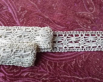 Wide, flat Vintage trim, 2 inches wide, lots of give, just as perfect on the back as on the front!