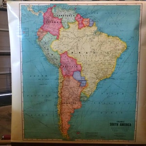 Sud America - Mappe originali della vecchia scuola del 1959, da Our Lady of the Elms, Akron, Ohio