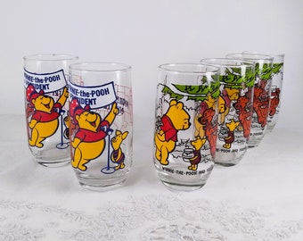 Your Choice Pooh Glasses, Vintage Pooh for President or Winnie the Pooh and Friends, Walt Disney, Sears 1970s, Pooh Country, Piglet, Tigger