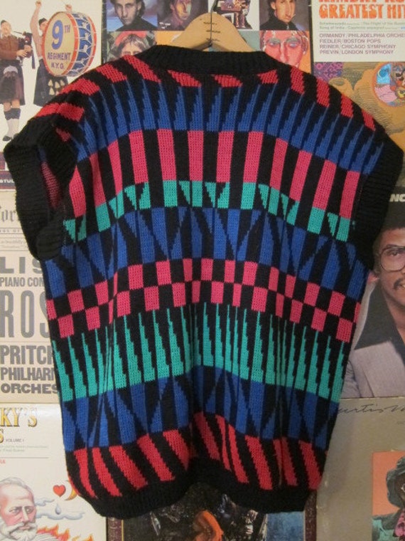 Chris Anne Originals Vibrant Sweater Vest 1980s - image 2