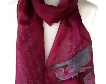 Book Scarf, To Kill a Mockingbird Quots Harper Lee Hand Painted Silk Large  gift for teen, men, women Gift-Wrapped,