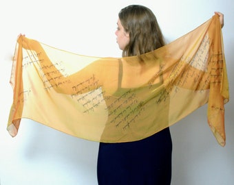 Little Women Book Scarf, Louisa May Alcott Quotes Hand Painted Extra Large Silk Scarf Gift-Wrapped, more color avaliable