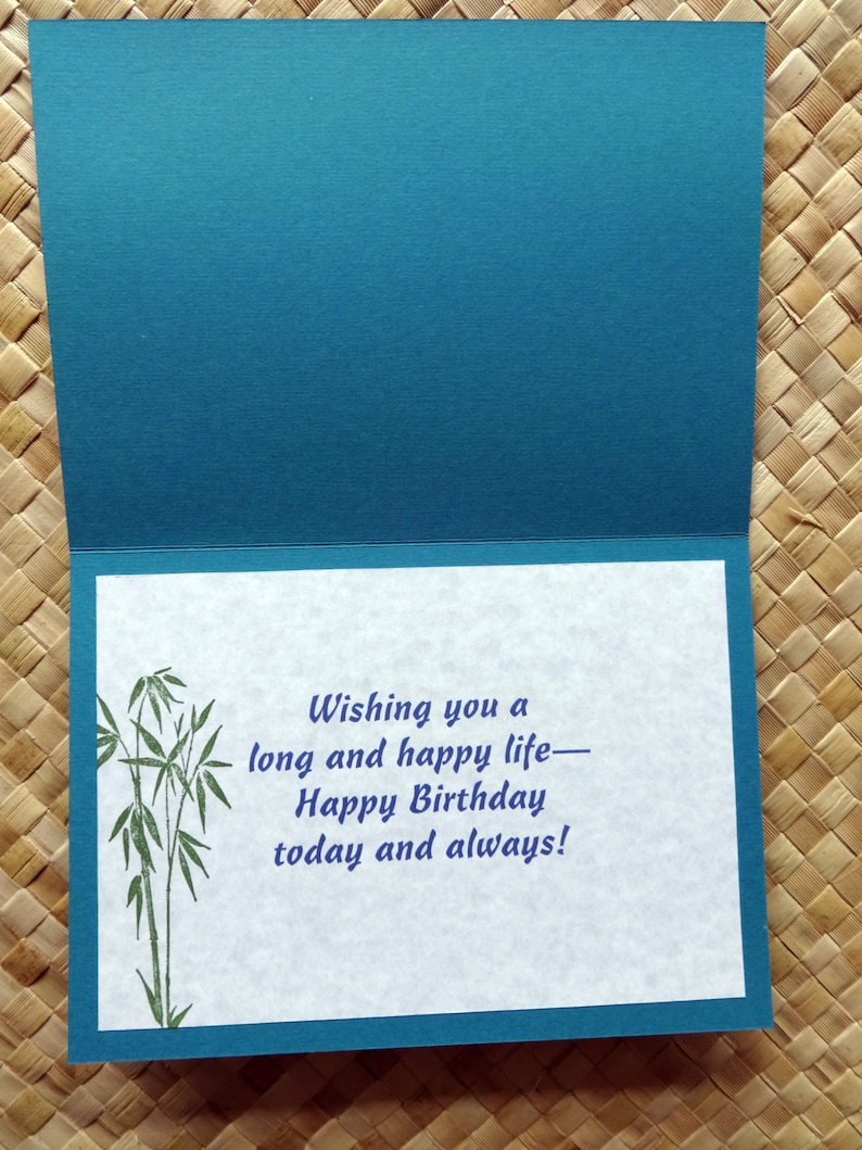 Oriental birthday card with koi and kotobuki longevity symbol