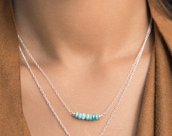 Fine silver and turquoise necklace, choker, Native American jewelry, Hinto necklace