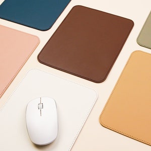 Tappetino per mouse in pelle, regali personalizzati, tappetino per mouse con incisione del nome, regalo per lei-ZS13