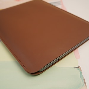 Personalized Custom Order Slim Genuine Leather Laptop Sleeve 13inch 14inch 15inch, Lenovo HP Laptop Case Name Engraving Christmas Gifts-ZS09