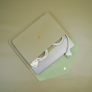 Personalisierte Echtleder Macbook Pro Sleeve Macbook Air Case Macbook-Abdeckungen mit Ladegerät Beutel, Namensgravur-ZS01