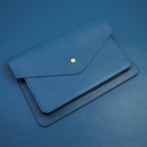 Personalized Leather Surface Laptop 4 Sleeve 13.5" 15", Surface Laptop Go 12.4 Sleeve, Surface Pro 8 Sleeve with Charger Pouch-ZS02