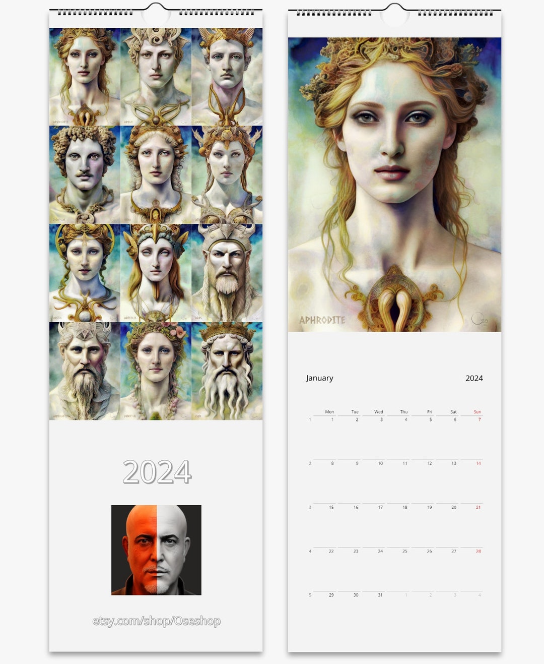Wall Calendars 2024 ONLY USA & CANADA Olympus Twelve Etsy