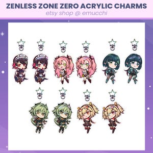 2.5in ZZZ Zenless Zone Zero Double-sided Keychain Chibi Character Charms