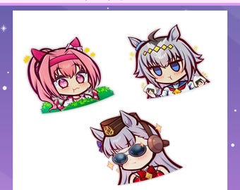 Uma Musume Haru Urara Oguri Cap Gold Ship Chibi Die-Cut Vinyl Decal Sticker | Anime Car Decal