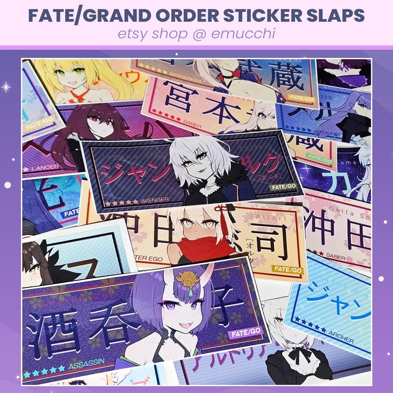 Fate Grand Order FGO Decal Itasha Slap Vinyl Car Stickers | Laptop ...