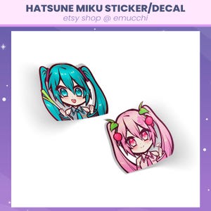 Vocaloid Hatsune Miku Sakura Miku Chibi Die-cut Decal Sticker